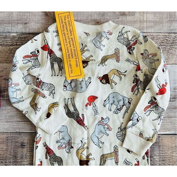 NWT Amazon Essentials Giraffe‎ Zoo Animals Cotton  Zipper Footies(2) 18 months - Picture 16 of 16